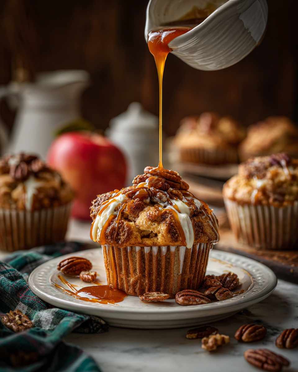 Spiced Caramel Apple Cupcakes with Toasted Pecans