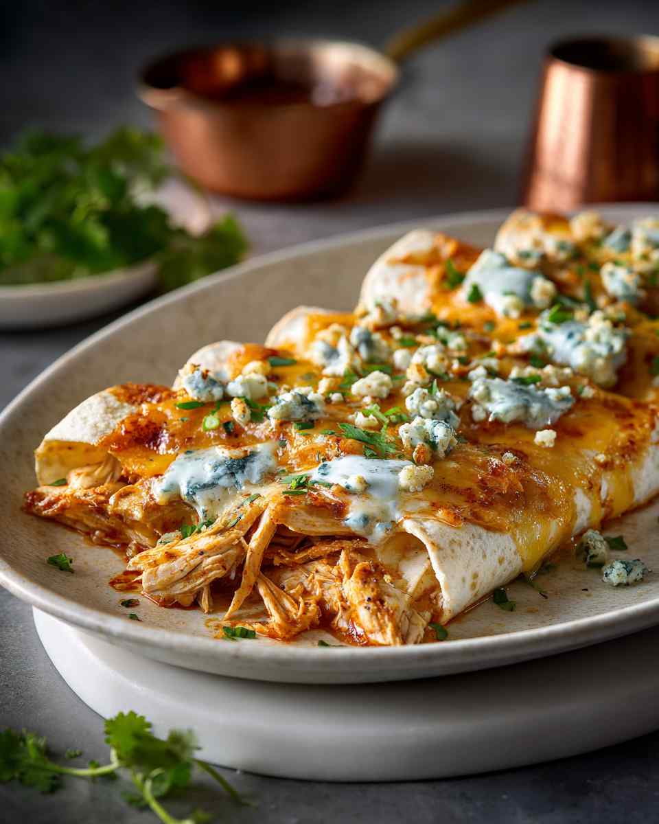 Spicy Baked Buffalo Chicken Enchiladas