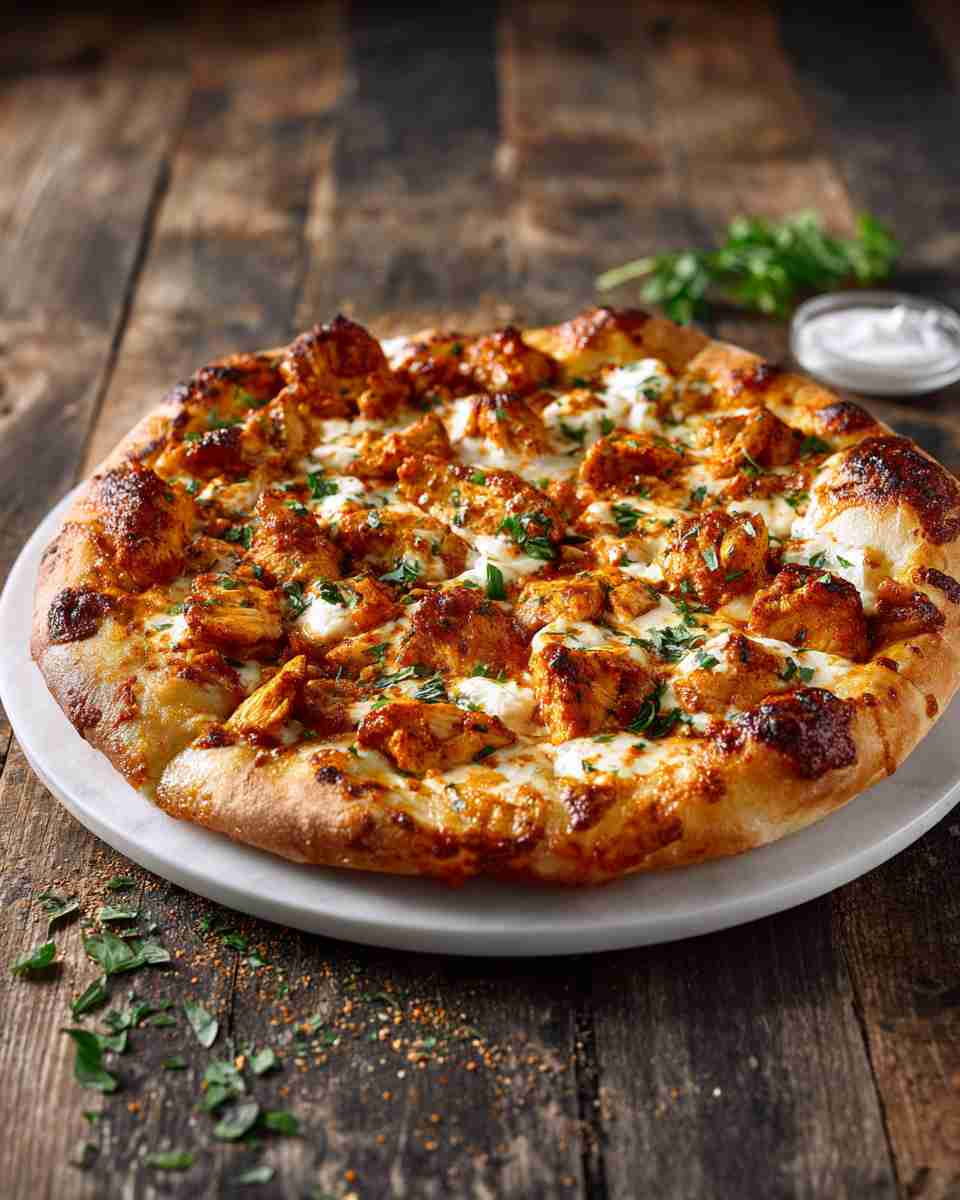 Spicy Baked Buffalo Chicken Pizza