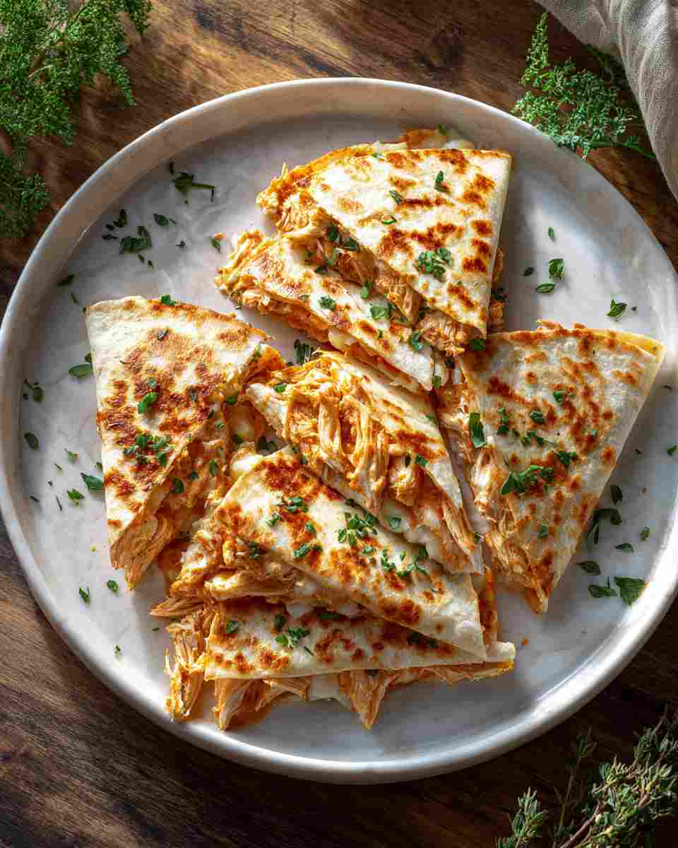Spicy Baked Buffalo Chicken Quesadillas