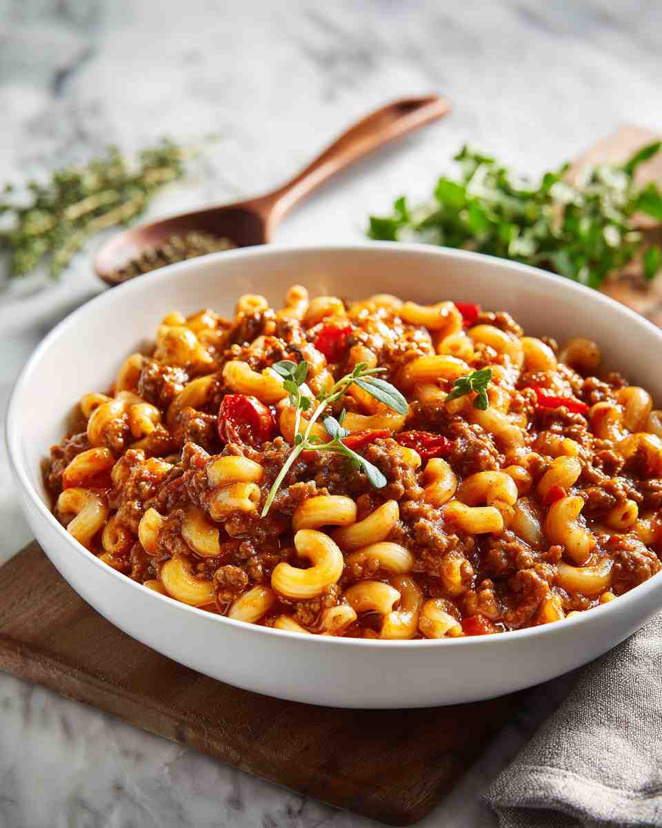 Spicy Beef and Macaroni Skillet