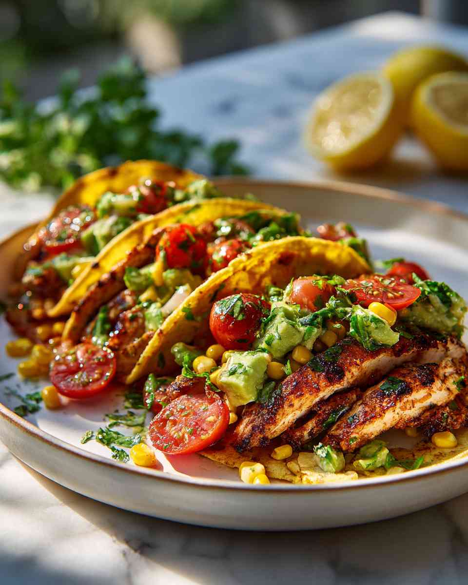 Spicy Grilled Chicken Tacos with Fresh Avocado Salsa