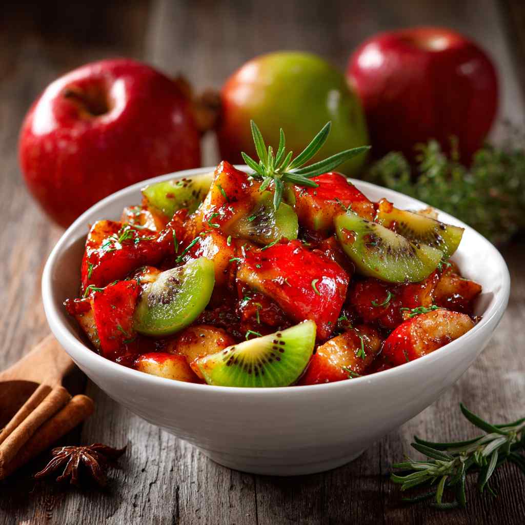 Sweet and Spicy Baked Cinnamon Apple Salsa