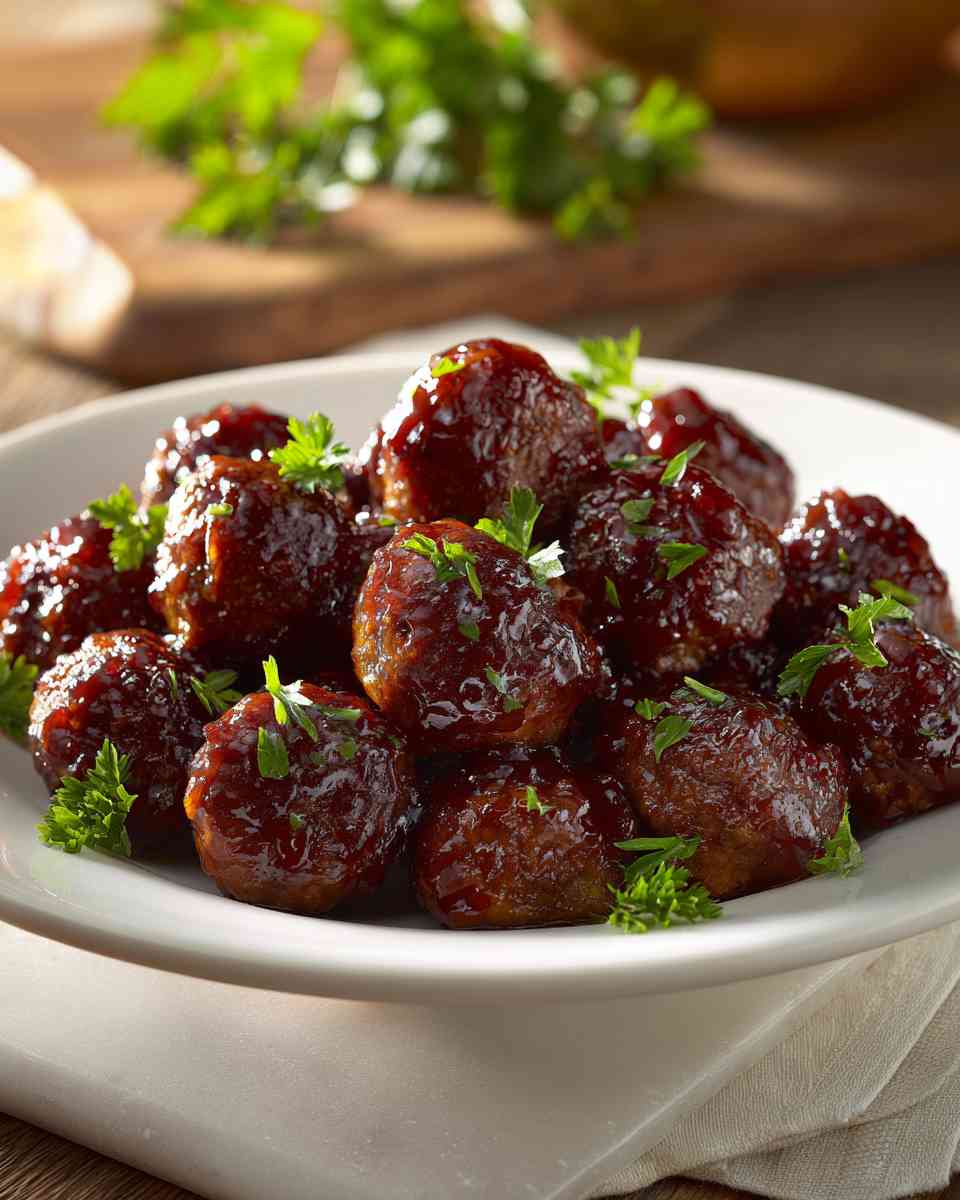 Sweet and Tangy Slow Cooker Grape Jelly Meatballs