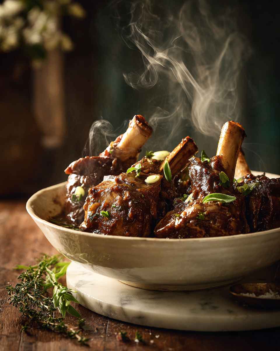 Tender Braised Lamb Shanks in Savory Sauce