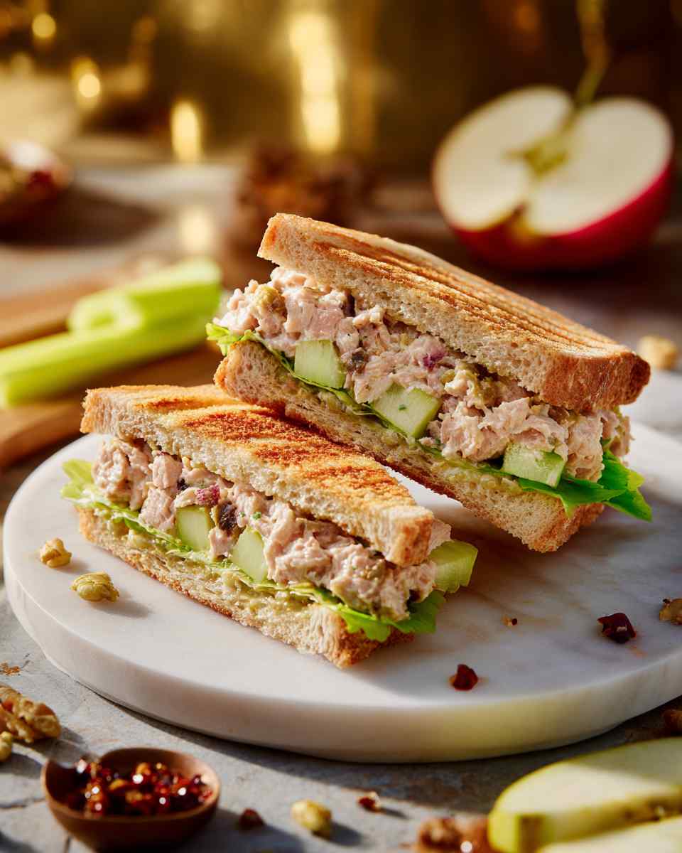 Toasted Tuna and Apple Sandwiches with Tangy Relish