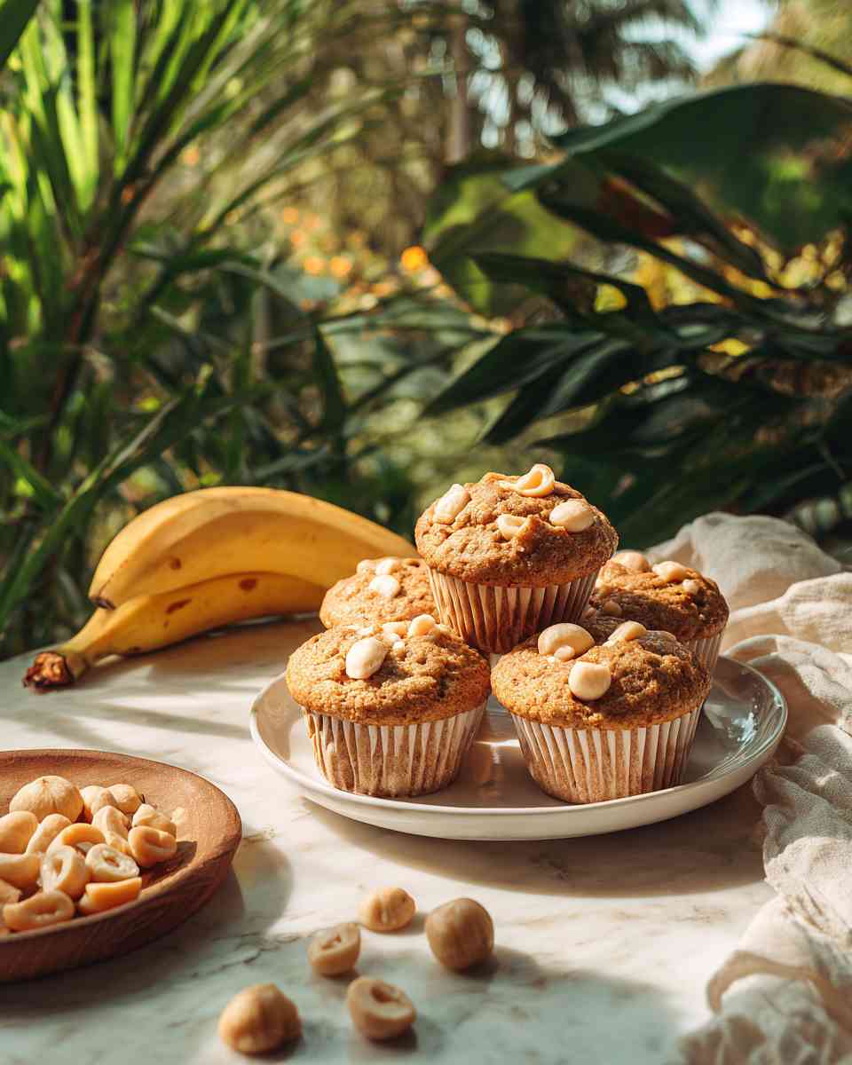 Tropical Banana Macadamia Nut Muffins