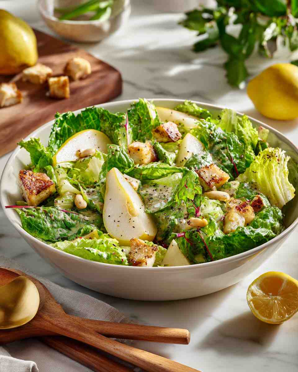 Vibrant Cashew and Pear Salad with Poppy Seed Vinaigrette