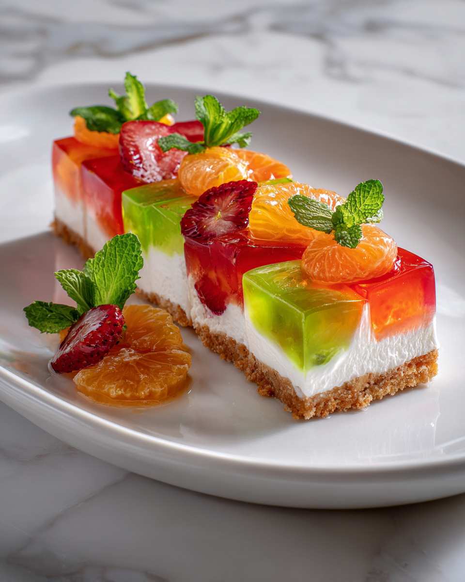 Vibrant Stained Glass Gelatin Dessert