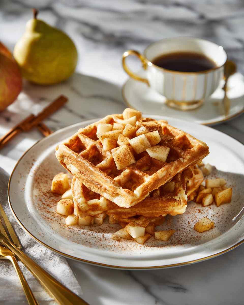 Warm and Spiced Apple Waffles