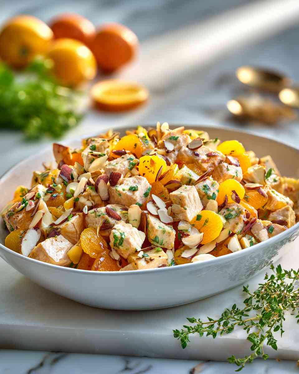 Zesty Apricot Chicken Salad with Toasted Almonds