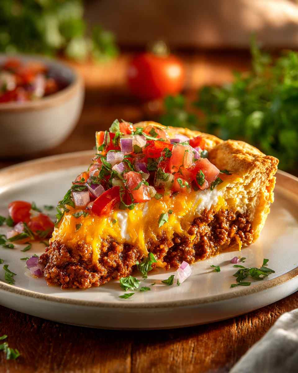 Zesty Baked Beef Taco Pie