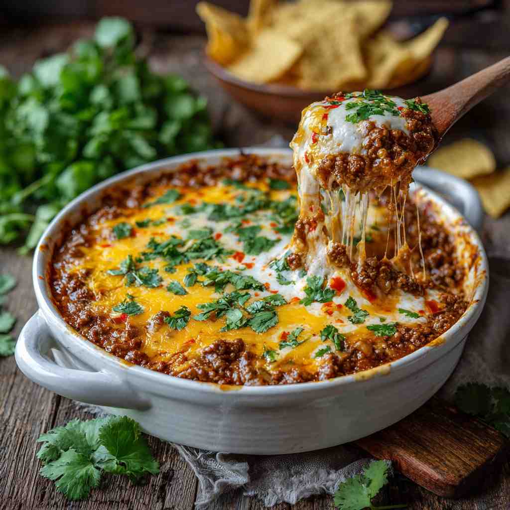 Zesty Beef and Cheese Taco Dip