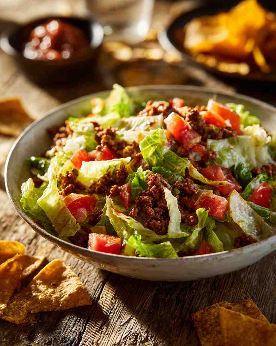 Zesty Beef and Veggie Taco Salad