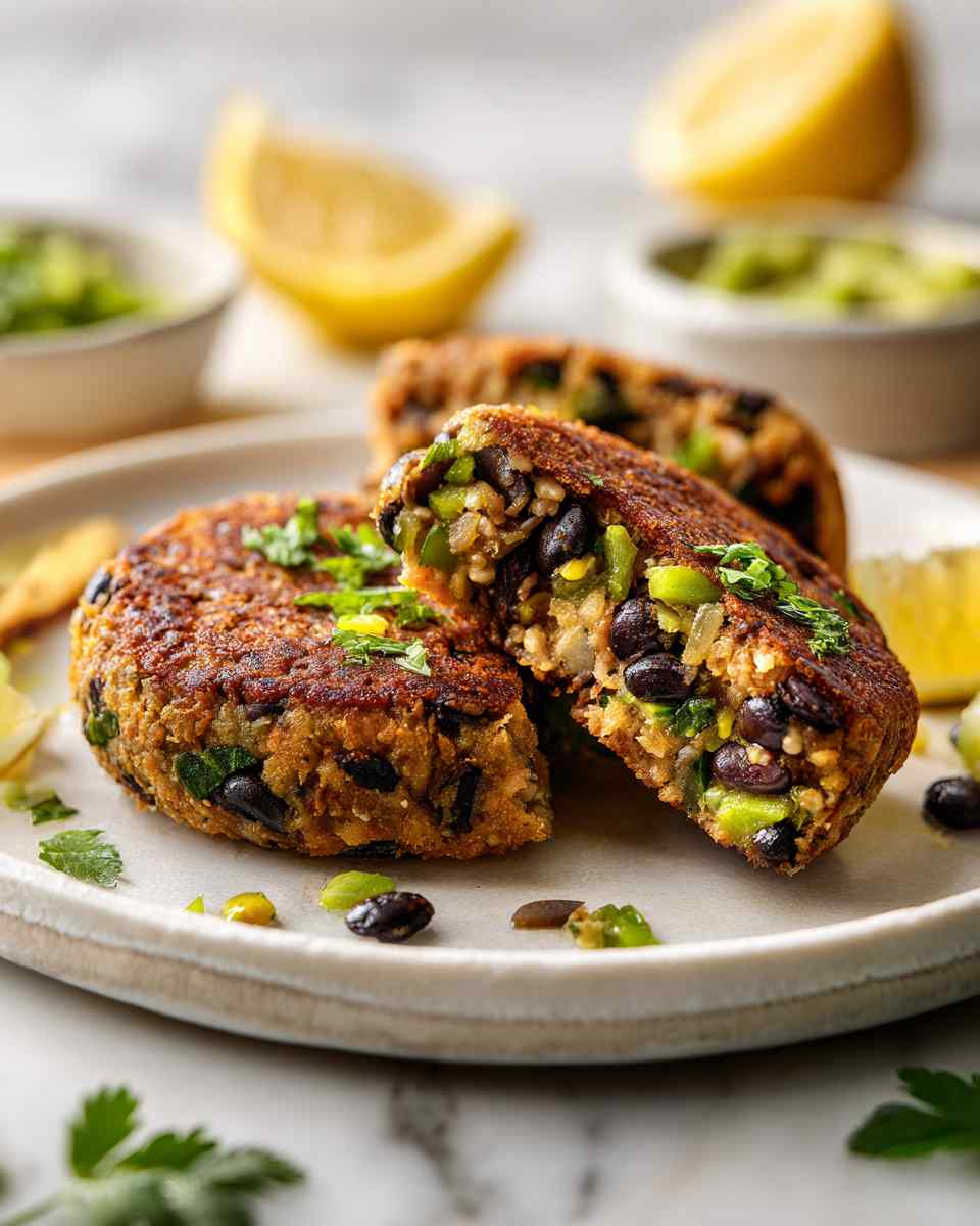 Zesty Black Bean Rice Burgers