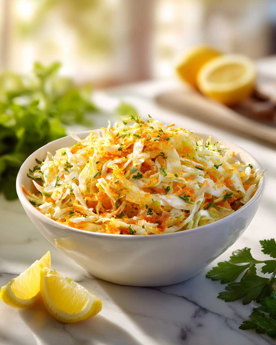 Zesty Caraway Cabbage Slaw with Citrus Dressing