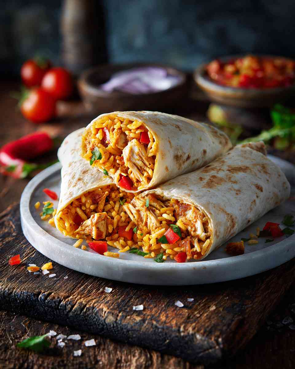Zesty Chicken and Rice Burritos